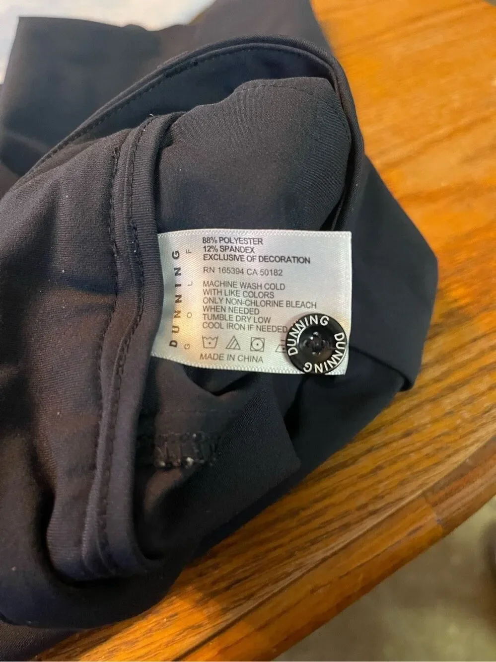 Dunning Mens Black Flat Front Athletic Golf Shorts Size 40